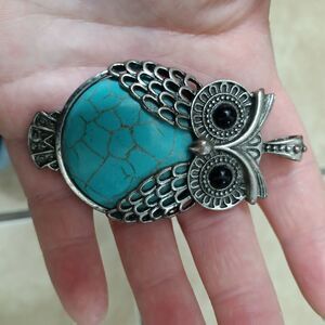 Large Vintage owl pendant, 2 1/2"